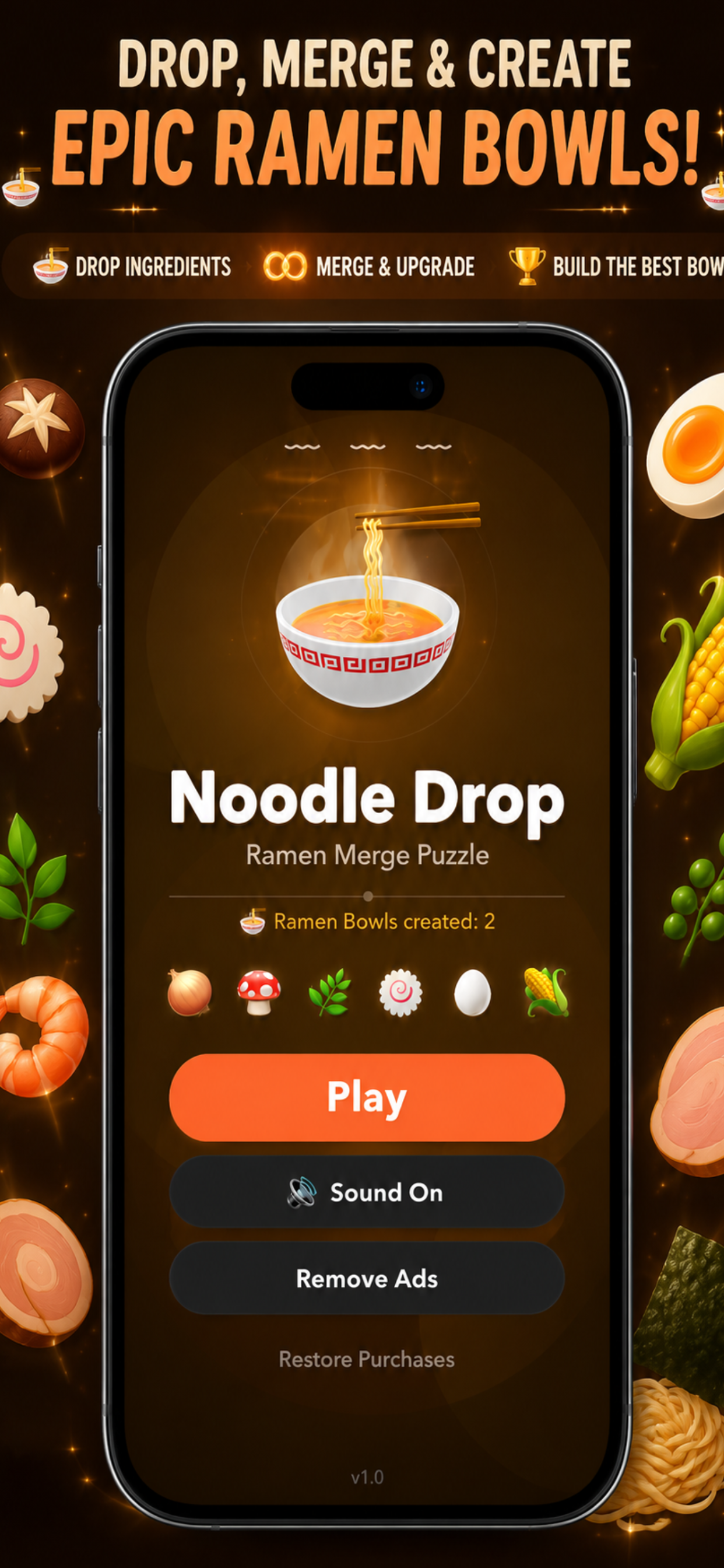 Noodle Drop : Ramen Merge screenshot 1