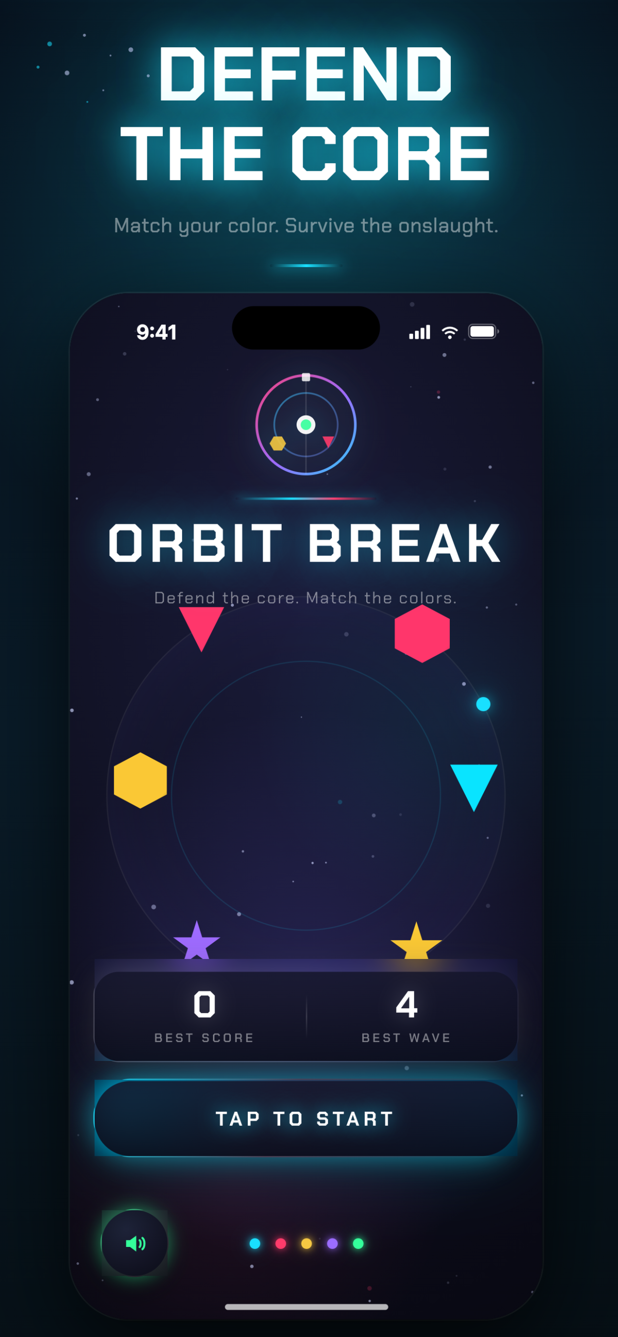 OrbitBreak: Neon Arc Shooter screenshot 1
