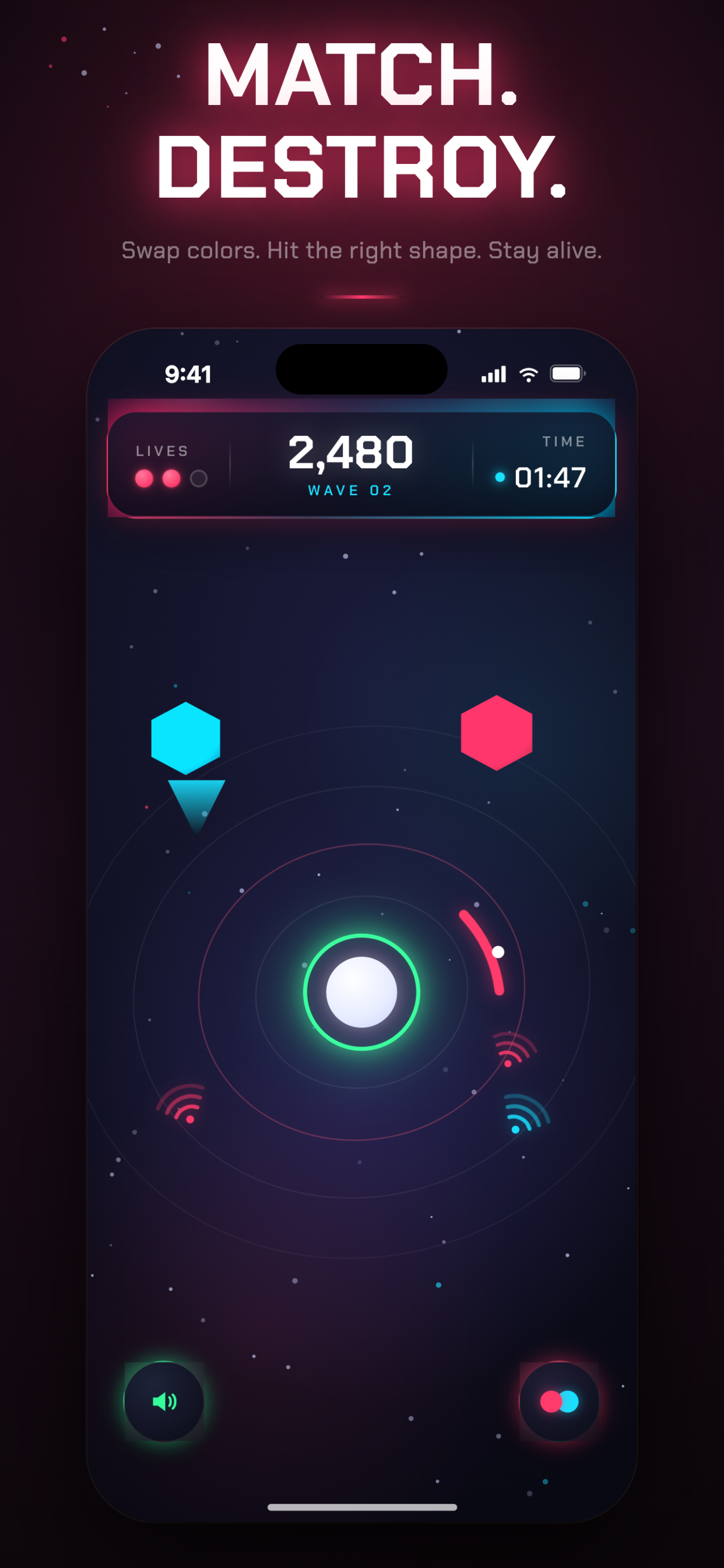 OrbitBreak: Neon Arc Shooter screenshot 2