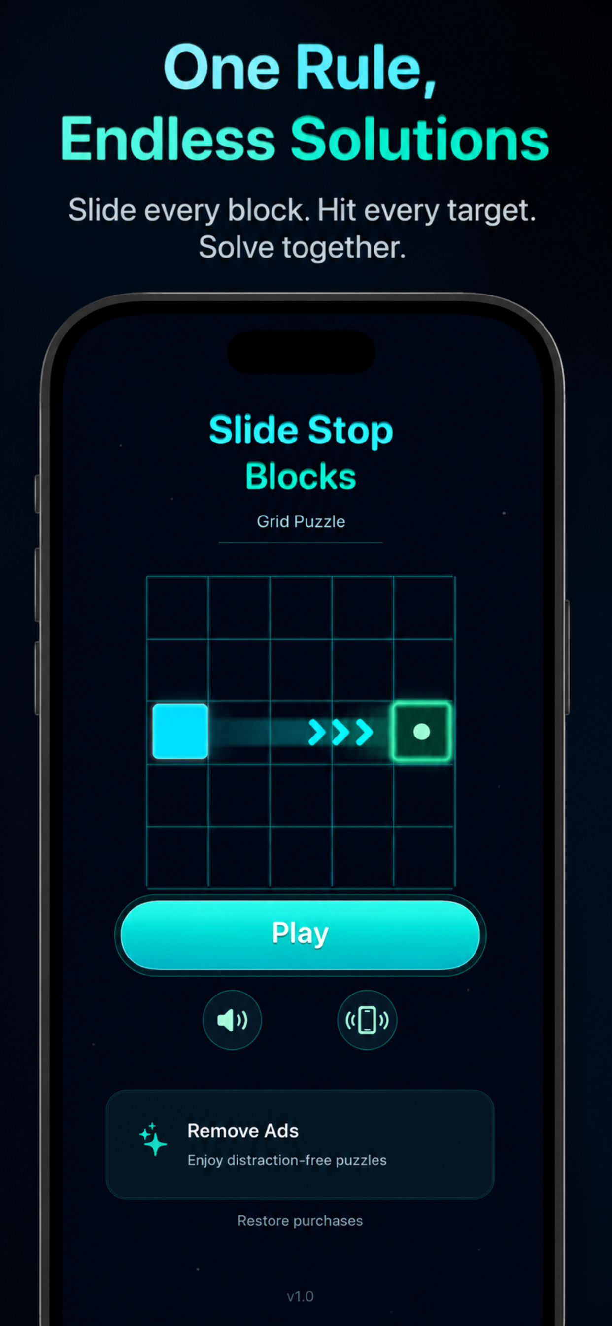 Slide Stop Blocks: Grid Puzzle screenshot 1